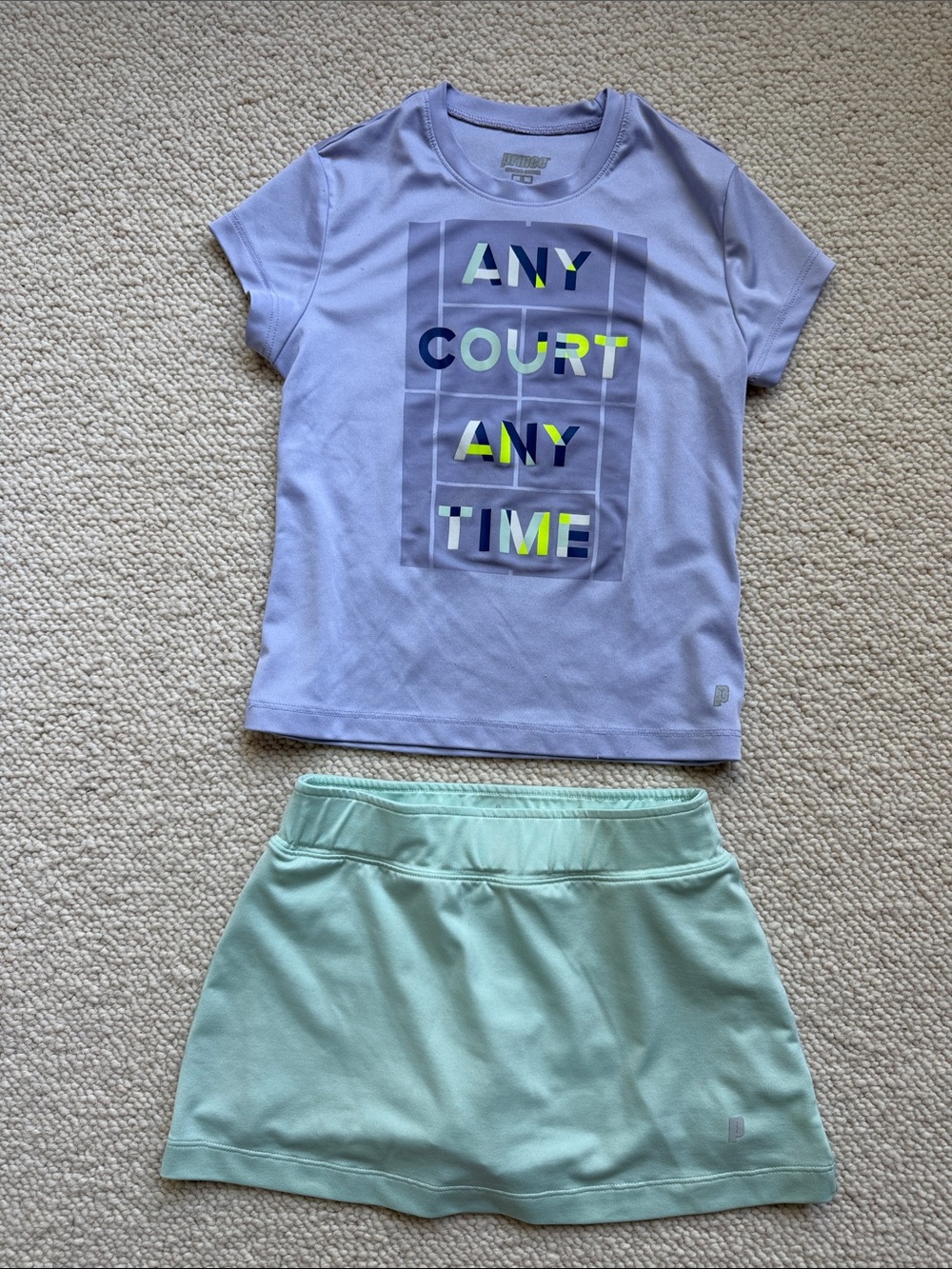Prince Kids Lavender Tee and Mint Skort Tennis Set